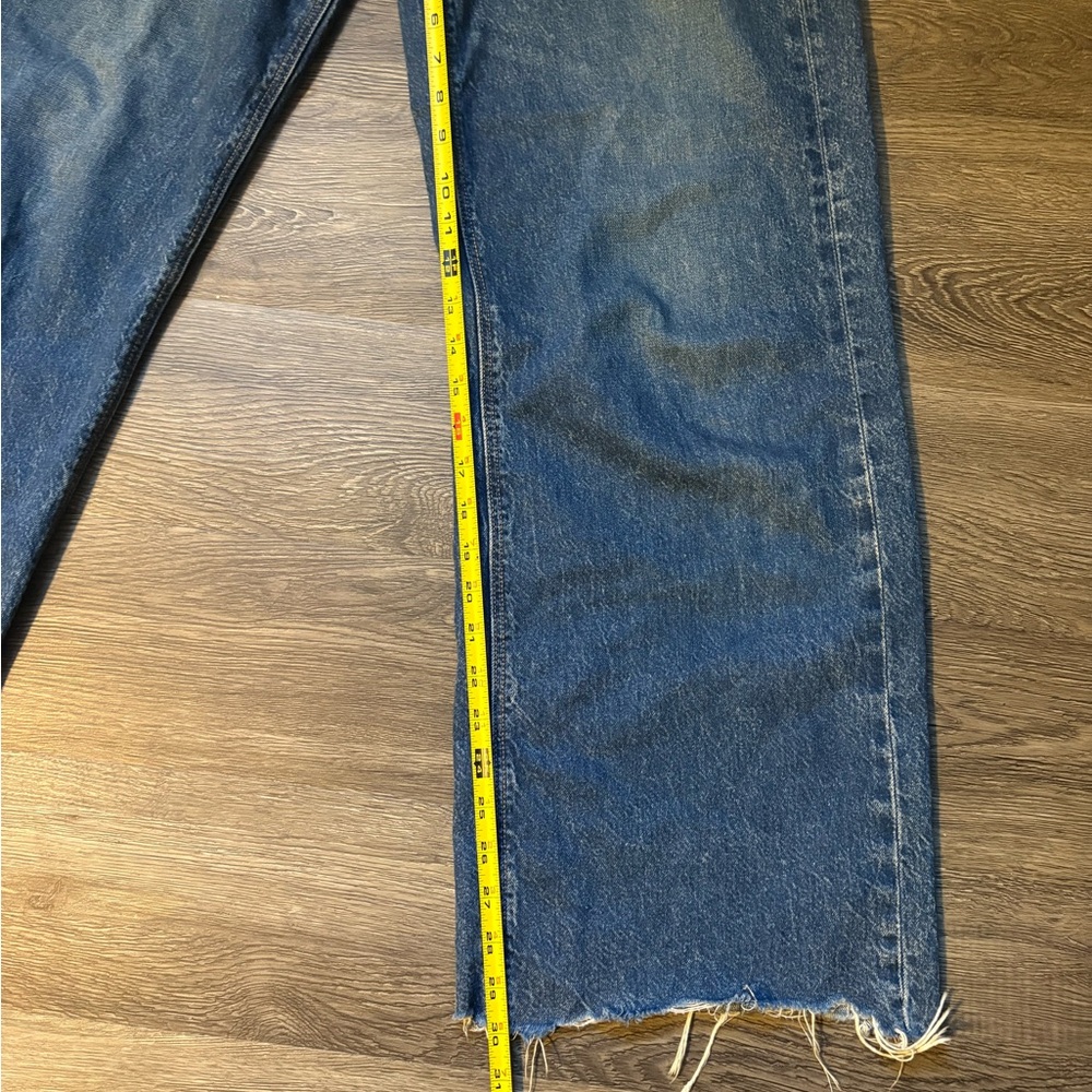 American Eagle Dark Blue  Super High Rise Baggy Wide Leg Jeans 6 - Picture 4 of 9